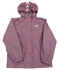 Starofialová šusťáková jarní bunda s odepínací kapucí hummel