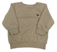 Hnědošedá mikina s dinosaurem Next