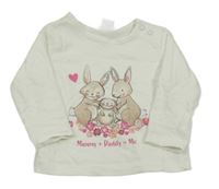 Bílé triko s králíčky dopodopo