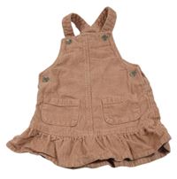 Pudrové manšestrové šaty Tu