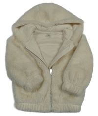 Smetanová kožešinová podšitá bunda s kapucí F&F