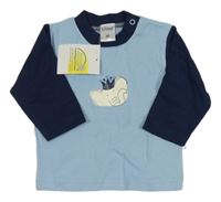 Nové - modro-tmavomodré triko se sloníkem Liliput