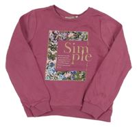 Světlevínová mikina s květy a nápisy ONLY