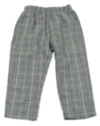 Nové - černo-bílo/světlešedé kostkované vzorované kalhoty SHEIN