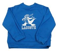 Cobaltově mdroá mikina s krokodýlem - logem LACOSTE