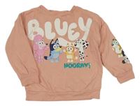 Růžová oversize mikina s pejskem - Bluey s kamarády George