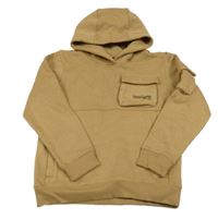 Nové - písková teplá mikina s nápisy a kapucí Next