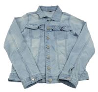 Světlemodrá tepláková riflová bunda s volánky a límečkem Matalan