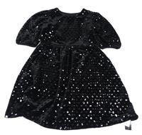 Nové - černé sametové šaty s flitry St. Bernard