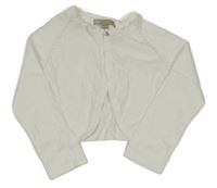 Bílé propínací svetrové bolérko s korálky St. Bernard