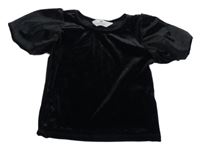 Černé sametové crop tričko H&M