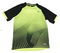 Neonově žluto-černé vzorované funkční sportovní tričko TITANIUM