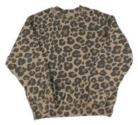 Béžovo-hnědo-černá vzorovaná mikina H&M