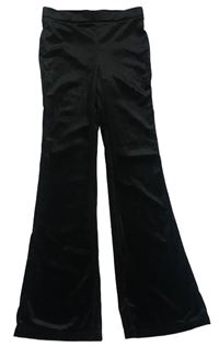 Černé sametové flare legíny H&M