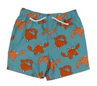 Modrozelené šusťákové kraťasy s kraby Primark