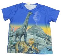 Modro-zelené tričko s dinosaury