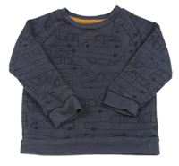 Tmavomodrá mikina s auty zn. Primark