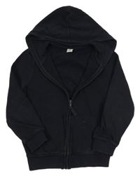 Tmavomodrá propínací mikina s kapucí Tu