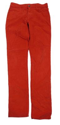 Červené manšestrové skinny kalhoty Monoprix