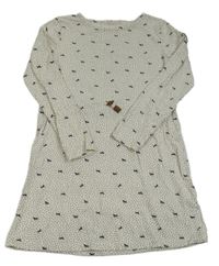 Světlebéžové puntíkaté bavlněné šaty s koňmi Yigga