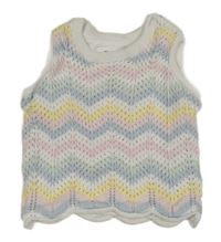 Bílo-barevný vzorovaný perforovaný pletený podšitý top F&F