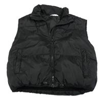 Černá šusťáková zateplená crop vesta Matalan