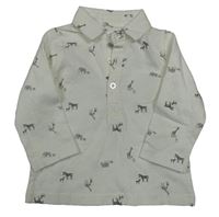 Bílé polo triko se zvířaty Nutmeg