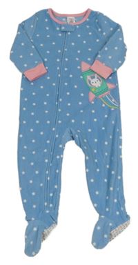 Modrý fleecový overal s raketou s králíkem a hvězdami Carter's