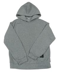 Šedá melírovaná mikina s nášivkou a kapucí Shein