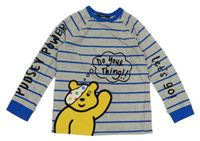 Šedo-modré pruhované triko s Pudseym George
