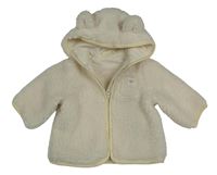 Krémová huňatá podšitá propínací mikina s kapucí Matalan