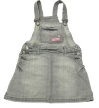 Šedé riflové laclové šaty s nášivkou Topolino