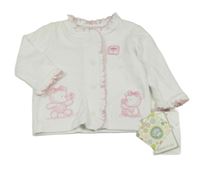 Nové - Bílé propínací triko s medvědy