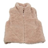 Starorůžová kožešinová zateplená vesta Primark