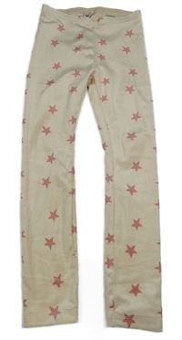 Béžové plyšové legíny s hvězdami Hip&Hopps