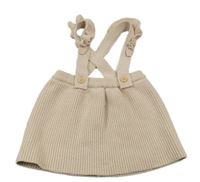 Světlehnědá žebrovaná pletená sukně s kšandami George