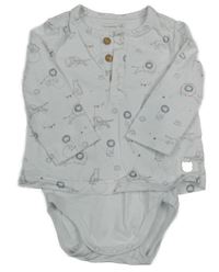 Bílé triko s kočkovitými šelmami a všitým body