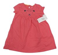 Nové - Jahodové bavlněné šaty s čumákem F&F