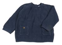 Tmavomodrý svetr s kapsami Next