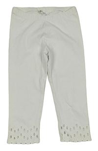 Bílé capri legíny s perforovanýmí puntíky H&M