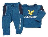 2 set - Modro-tmavomodrá mikina s orlem + tepláky s logem Lyle&Scott