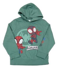 Zelená mikina se Spidermanem a kapucí C&A