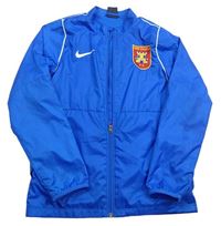 Modrá šusťáková sportovní funkční bunda s erbem a logem Nike