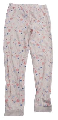 Světelrůžové pyžamové kalhoty se srdíčky Lupilu
