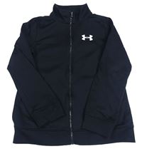 Černá funkční propínací mikina s logem UNDER ARMOUR