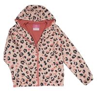 Světlerůžová leopardí šusťáková jarní bunda s kapucí George
