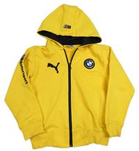 Žluto-černá propínací mikina s logem a kapucí - PUMA