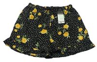 Černo-žluté květované lehké kraťasy zn. Primark
