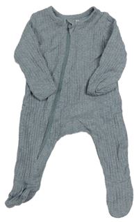 Šedomodrý žebrovaný overal 