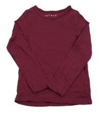 Vínové žebrované triko Nutmeg